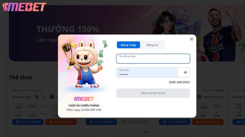 Hướng dẫn đăng nhập Mebet chi tiết
